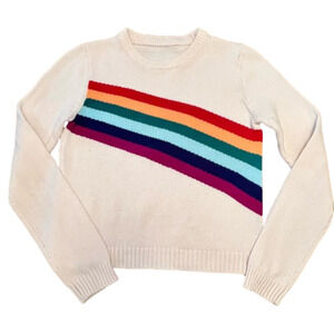 Sweater, cream & rainbow, unk size